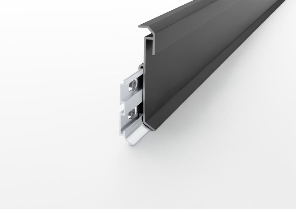 Rodapié lineal de aluminio para LED. Barra de 2,5 m