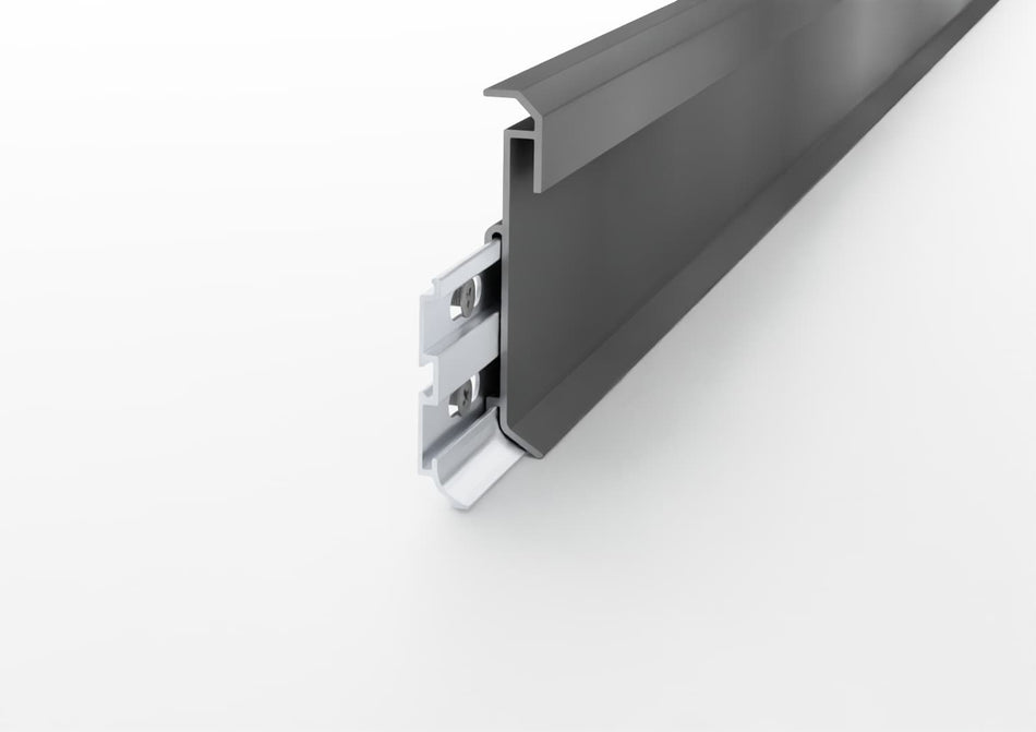 Rodapié lineal de aluminio para LED. Barra de 2,5 m
