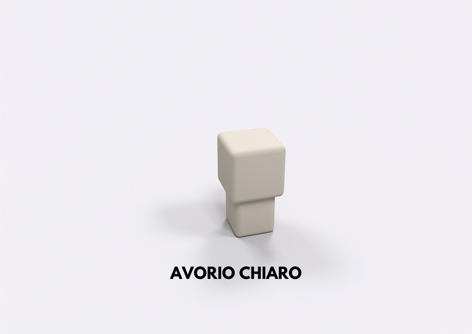 Square aluminium end cap stone-effect sand finish
