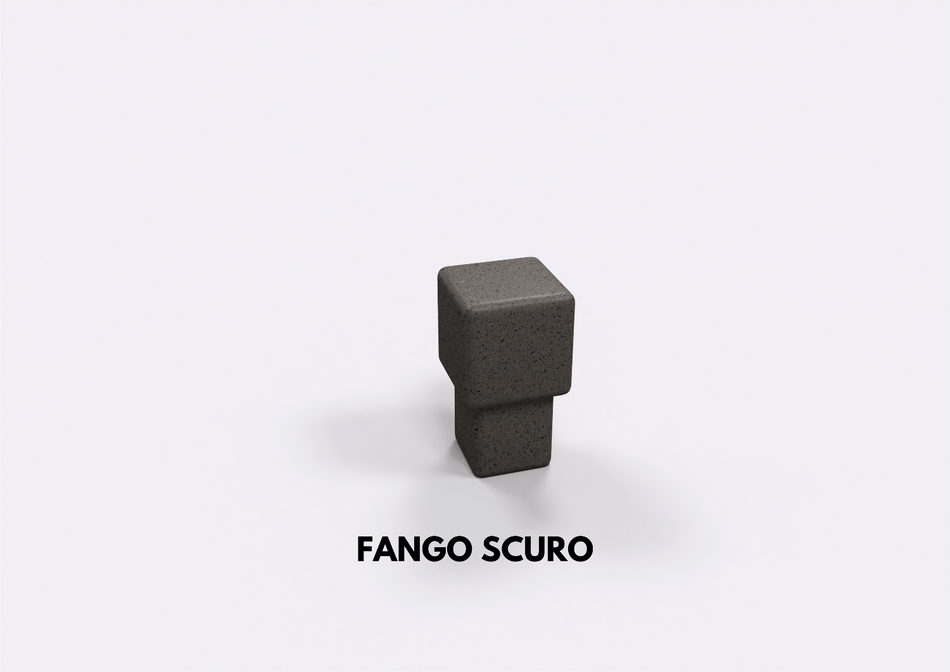 Square aluminium end cap stone-effect sand finish