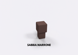 Square aluminium end cap stone-effect sand finish