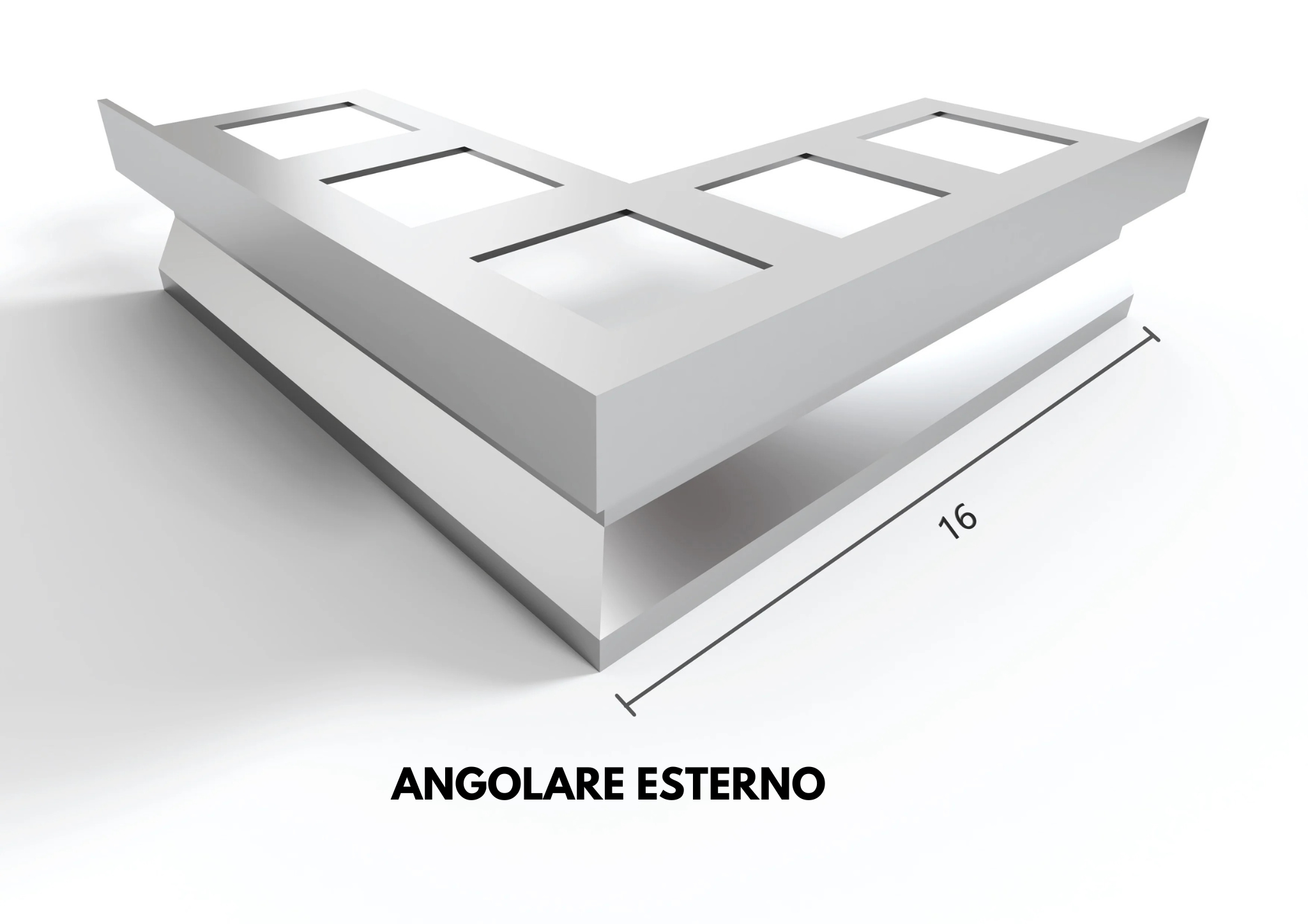 Profilo gocciolatoio "TOP" in ALLUMINIO per balconi e terrazze. Lunghezza 2.7 m