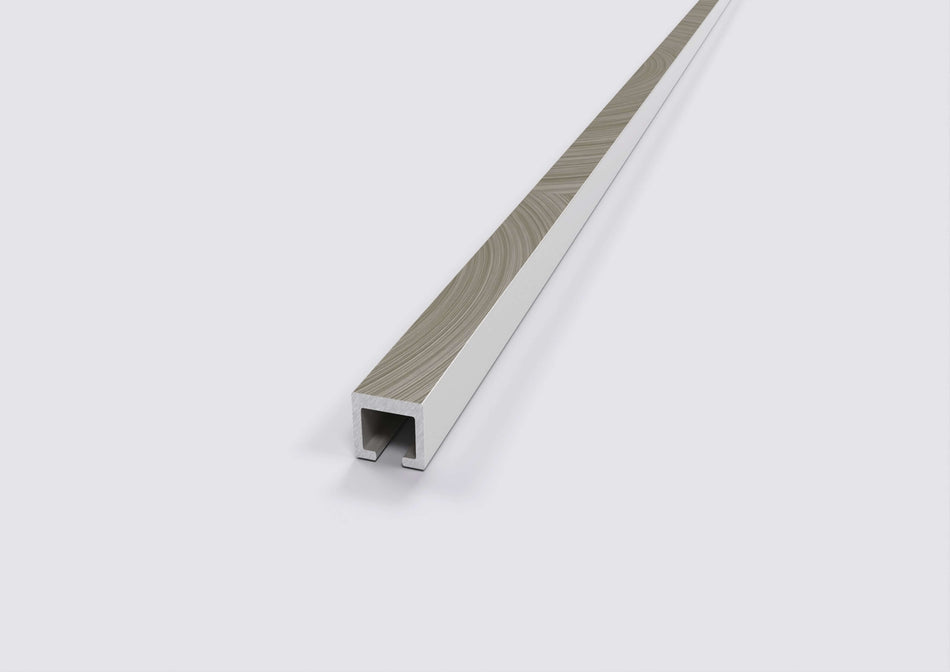 Gloss brushed aluminium trim strip. 2 m Bar
