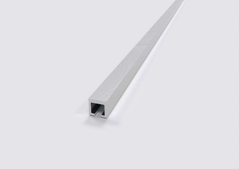 Gloss brushed aluminium trim strip. 2 m Bar