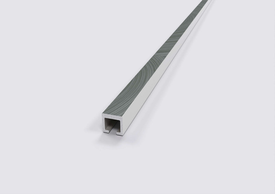 Gloss brushed aluminium trim strip. 2 m Bar
