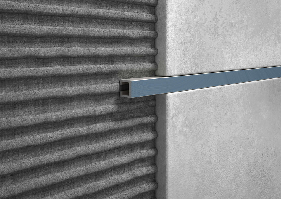 Trim strip aluminium gloss brushed profile. Bar 2 m