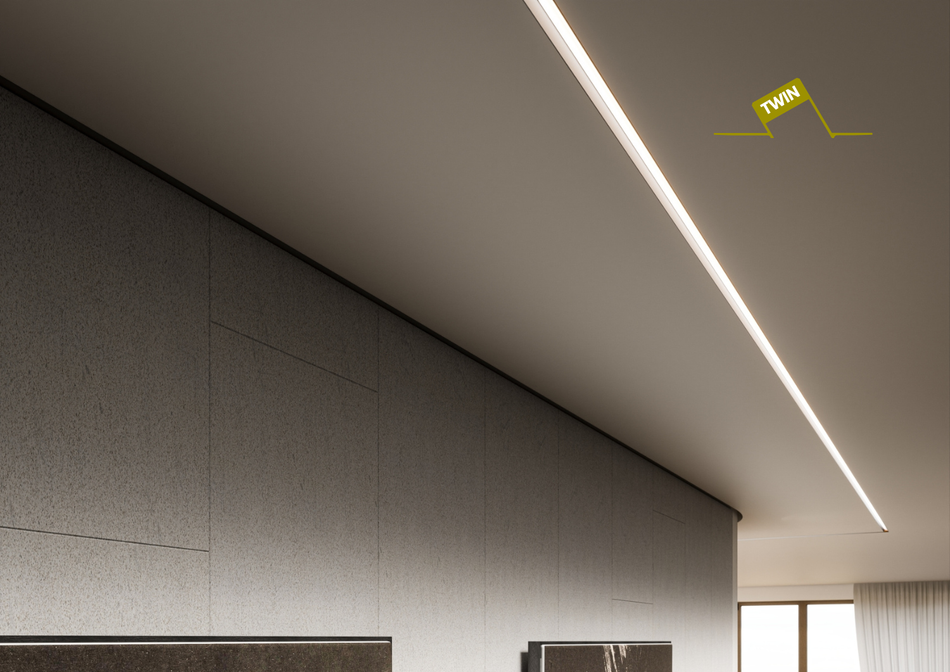 Profilo Twin per LED ad incasso per intonaco