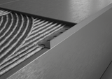 Terminal aluminium stone-effect sand finish profile for stairs and steps