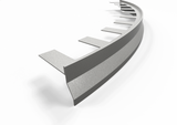 Curvable ONDA aluminium drip profile for balconies and terraces. Bar 2.7 m