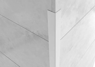 Corner guard aluminium polished white profile for tiles. Bar 2.5 m
