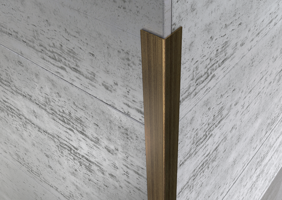 Corner guard brass brushed antique gold profile. Bar 2.5 m
