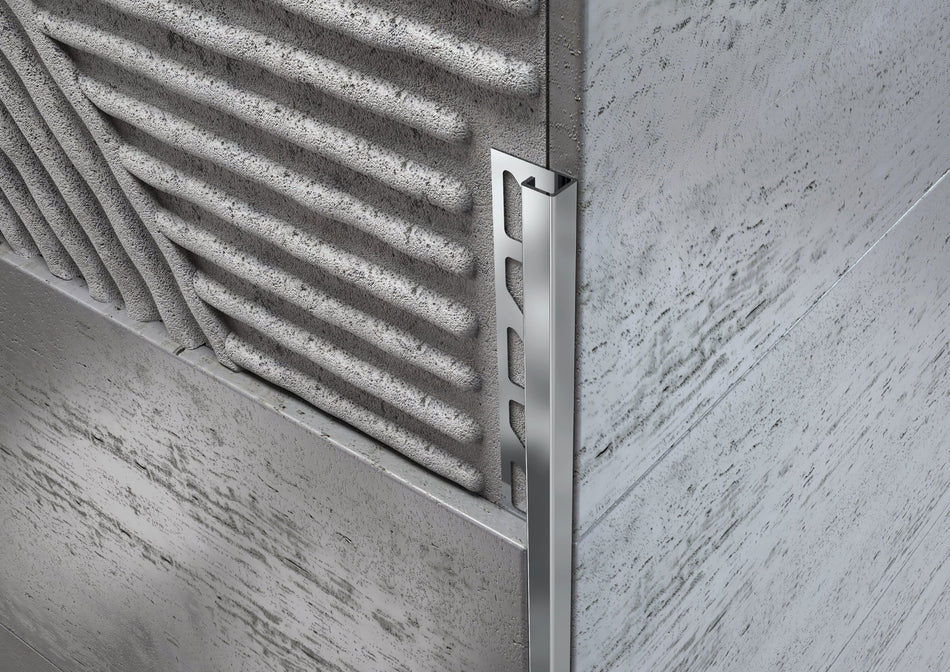 Profilo quadro in acciaio inox AISI 316 per piastrelle. Barra 2.7 m