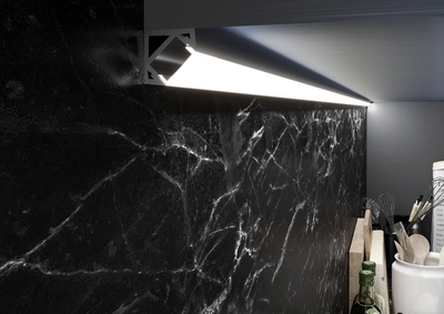Corner aluminium profile for LED. Bar 2.5 m