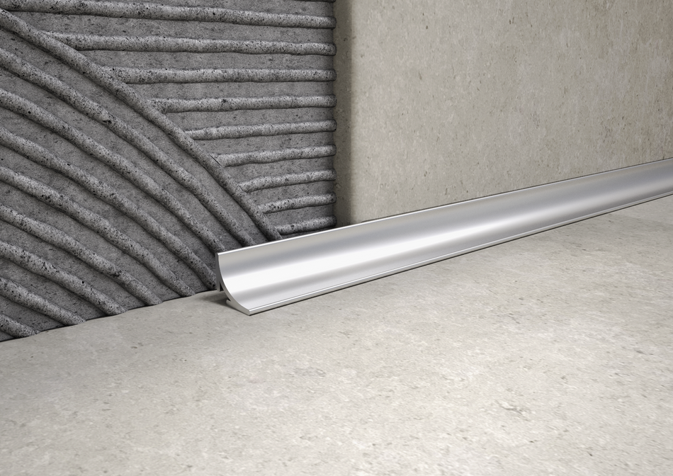 Concave cove hygienic aluminium profile. Bar 2.5 m