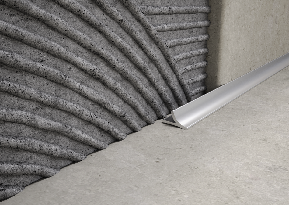 Concave cove aluminium 11.5x9.5 silver profile. Bar 2.6 m