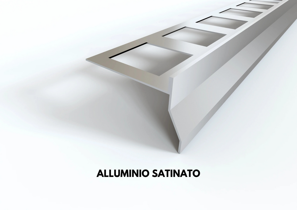 Perfil goterón NOR de aluminio para balcones y terrazas. Barra de 2,7 m