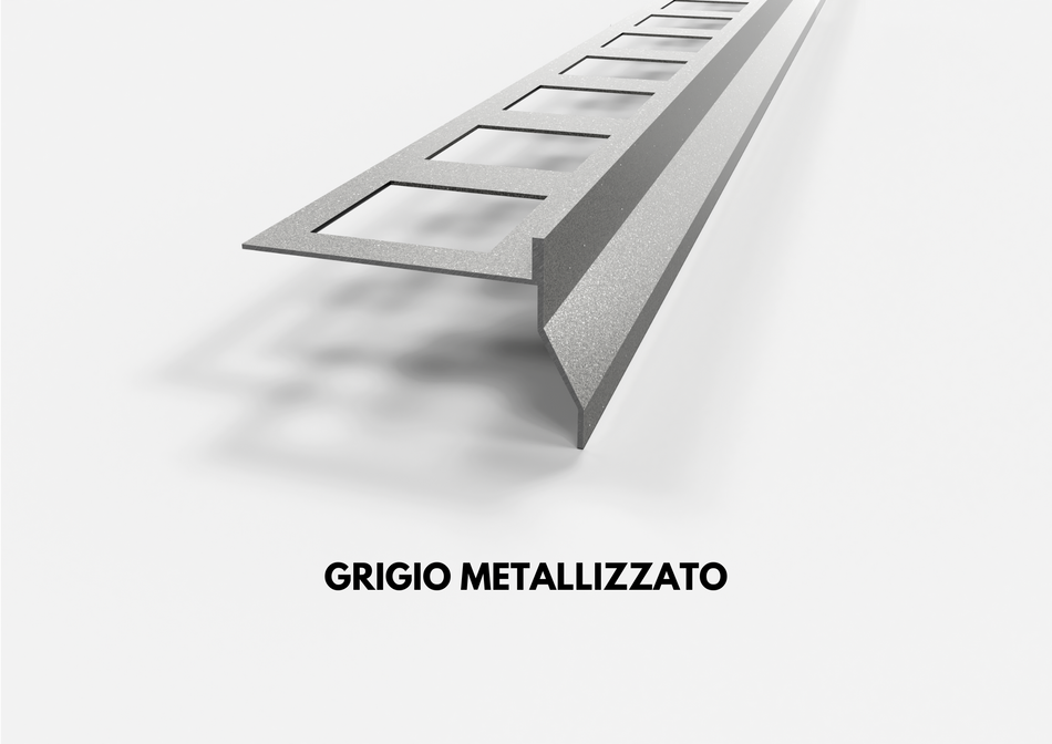 Profilo gocciolatoio "NOR" in ALLUMINIO per balconi e terrazze. Lunghezza 2.7 m