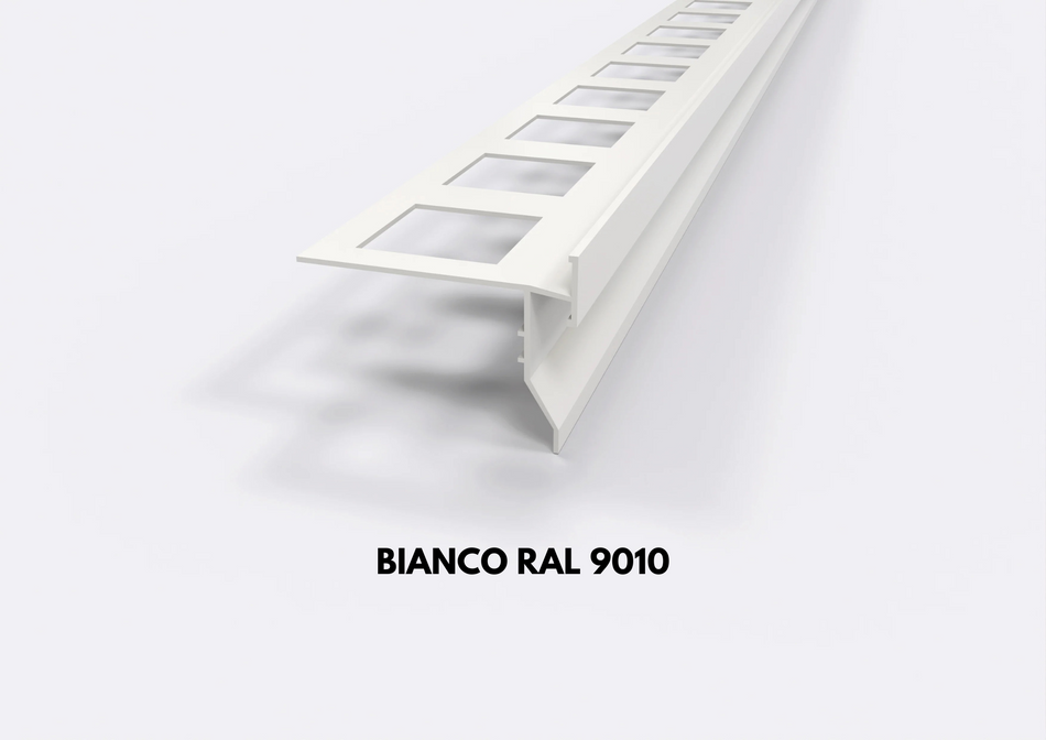 Profilo gocciolatoio "TOP" in PVC per balconi e terrazze. Lunghezza 2.6 m
