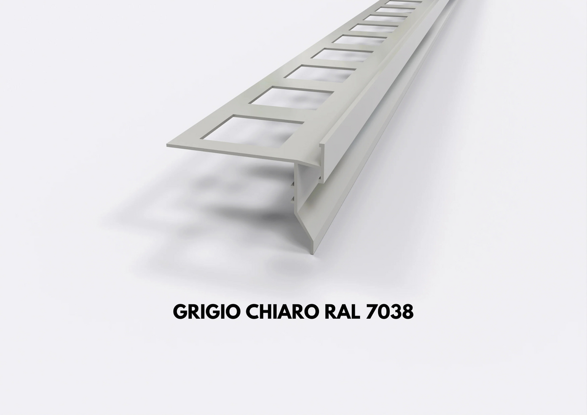 Profilo gocciolatoio "TOP" in PVC per balconi e terrazze. Lunghezza 2.6 m