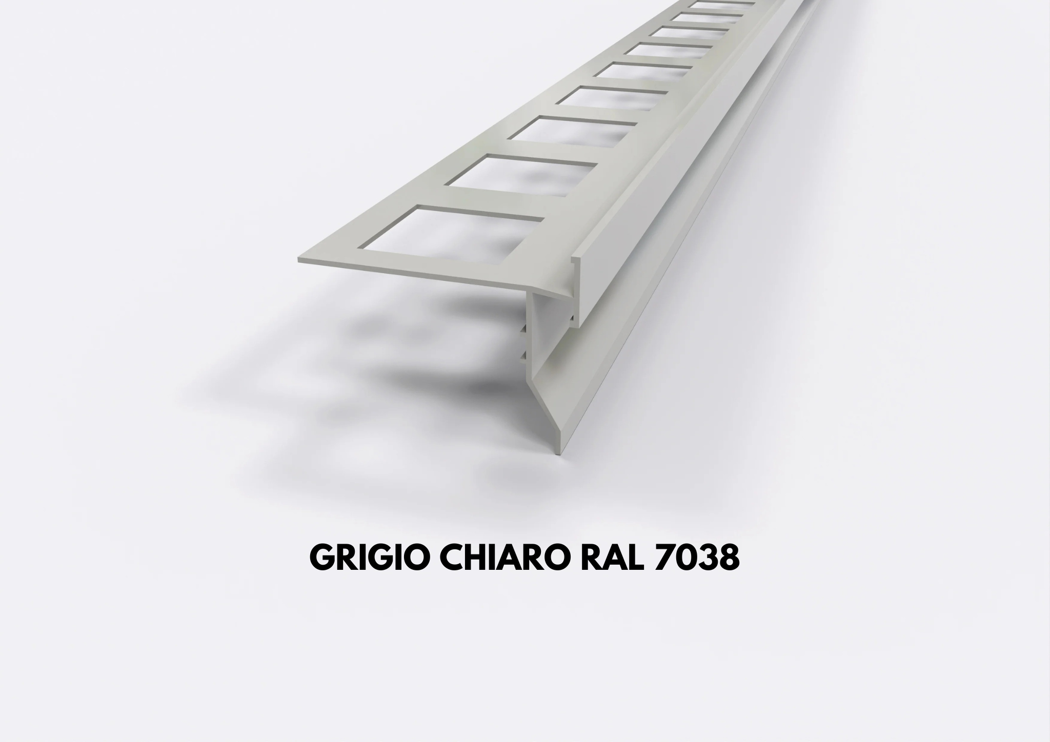 Profilo gocciolatoio "TOP" in PVC per balconi e terrazze. Lunghezza 2.6 m