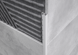 Square aluminium polished white profile. Bar 2.5 m