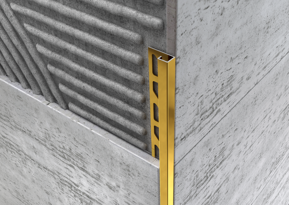 Profilo quadro in acciaio inox AISI 304 oro. Barra 2.7 m