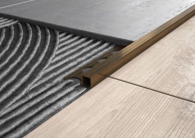 Profilo quadro in ottone per pavimenti a dislivello. Barra 2.5 m
