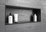 Square AISI 304 stainless steel matte black profile for niches. Bar 2.5 m