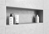 Square aluminium polished white profile for niches. Bar 2.5 m