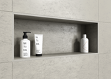 Terminal aluminium stone-effect sand finish profile for niches. Bar 2.5 m