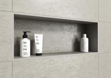 Square aluminium profile with stone-effect sand finish for niches. 2.5 m Bar