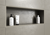 Terminal aluminium stone-effect sand finish profile for niches. Bar 2.5 m