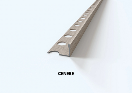 Profilo terminale e delimitazione in ALLUMINIO finitura legno. Barra 2.6 m