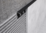 Terminal aluminium matte black profile. Bar 2.5 m