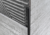 Round aluminium matte black profile for tiles. Bar 2.5 m