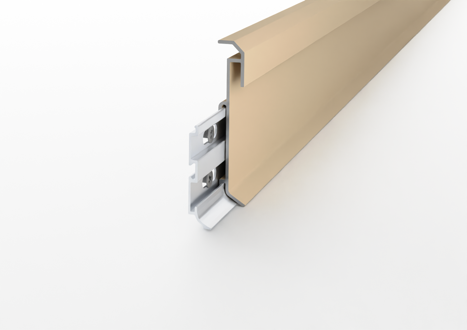 battiscopa lineare led champagne