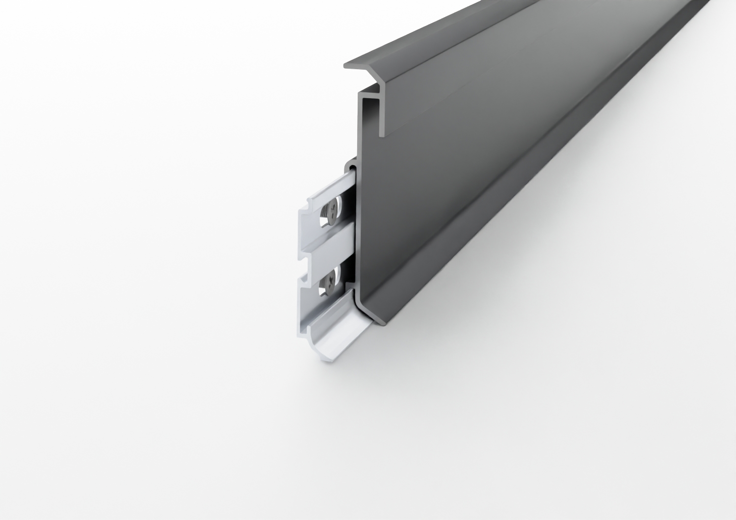 Battiscopa lineare led grigio pietra