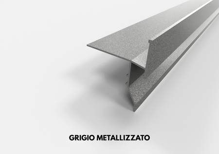 profilo gocciolatoio flux grigio metallizzato in alluminio