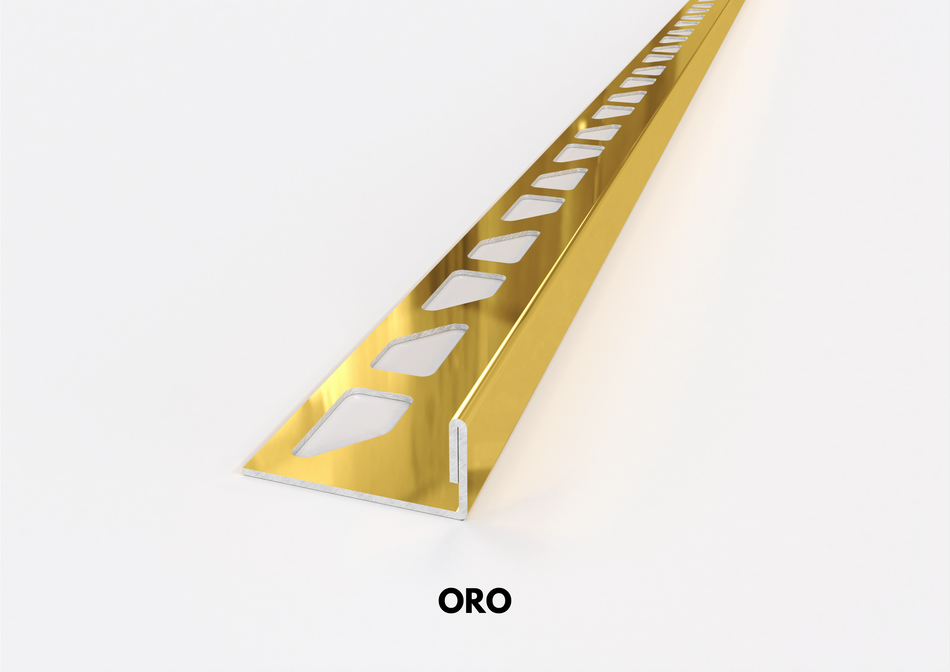 profilo acciaio inox aisi 304 terminale e delimitazione oro