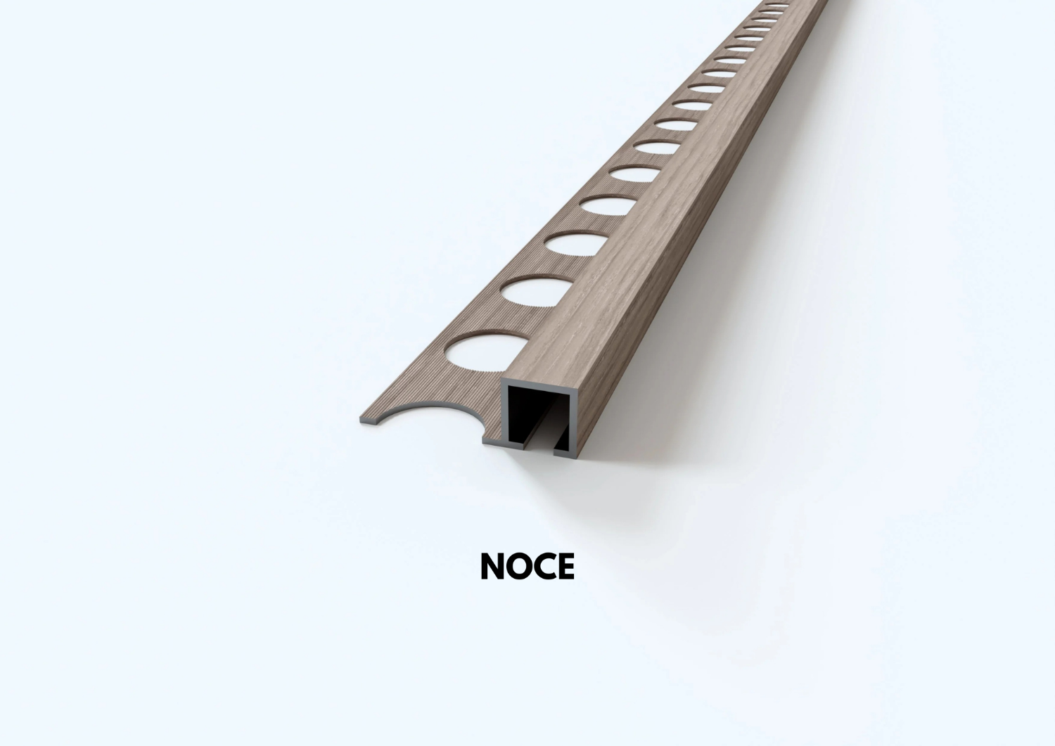 profilo in alluminio finitura legno noce quadro