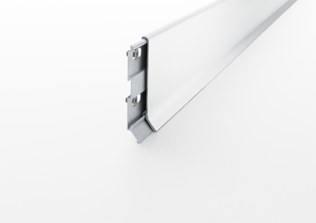 battiscopa lineare in alluminio bianco