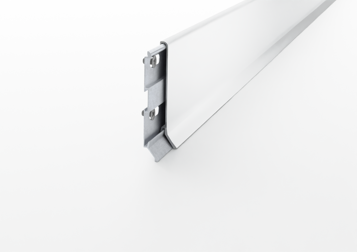 battiscopa lineare in alluminio bianco