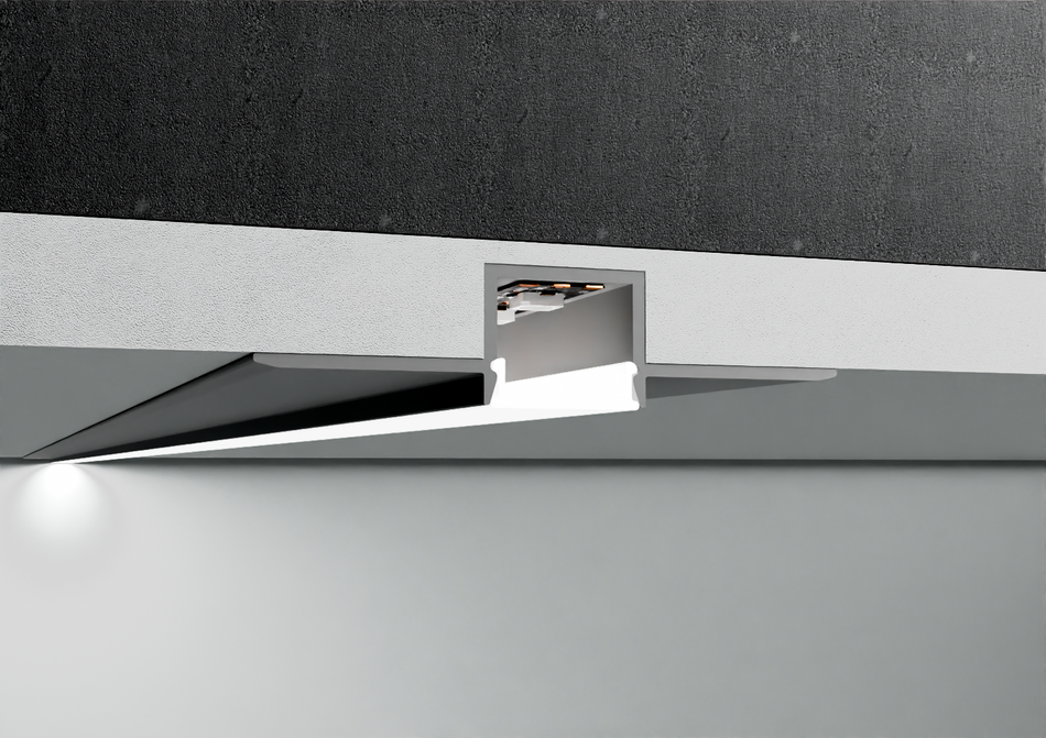 Profilo LED in alluminio da incasso per cartongesso. Barra 2.5 m
