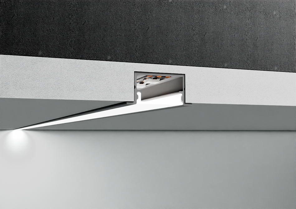 Profilo in alluminio da incasso per LED. Barra 2.5 m