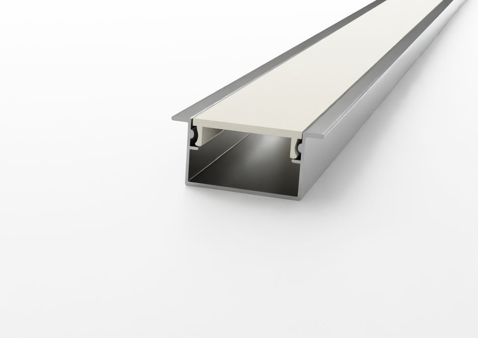 Profilo in alluminio da incasso per LED. Barra 2.5 m