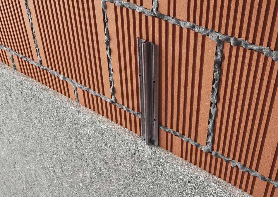 Galvanised T guide profile for plaster. Bar 2.8 m
