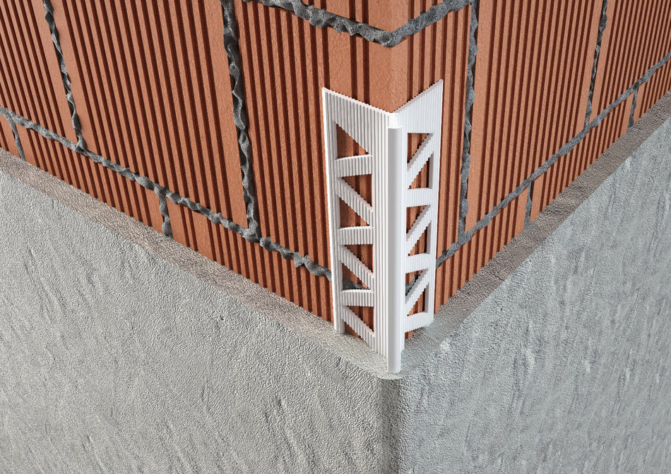 T-shaped PVC corner bead profile for plaster. Bar 2.8 m