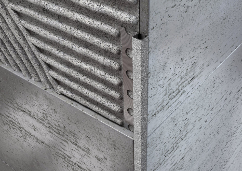 Profilo Decorato Alluminio Argento Angolo Quadro per Piastrelle