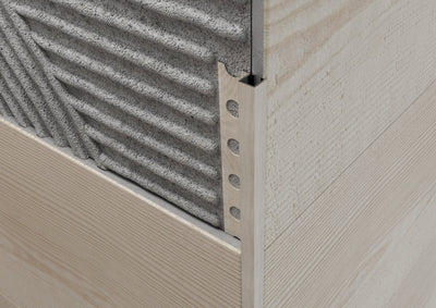 Square aluminium wood-effect profile. Bar 2.6 m 