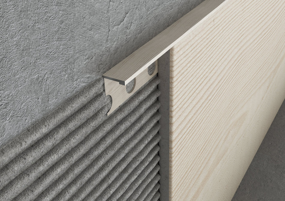 Terminal aluminium wood-effect finish profile. Bar 2.6 m